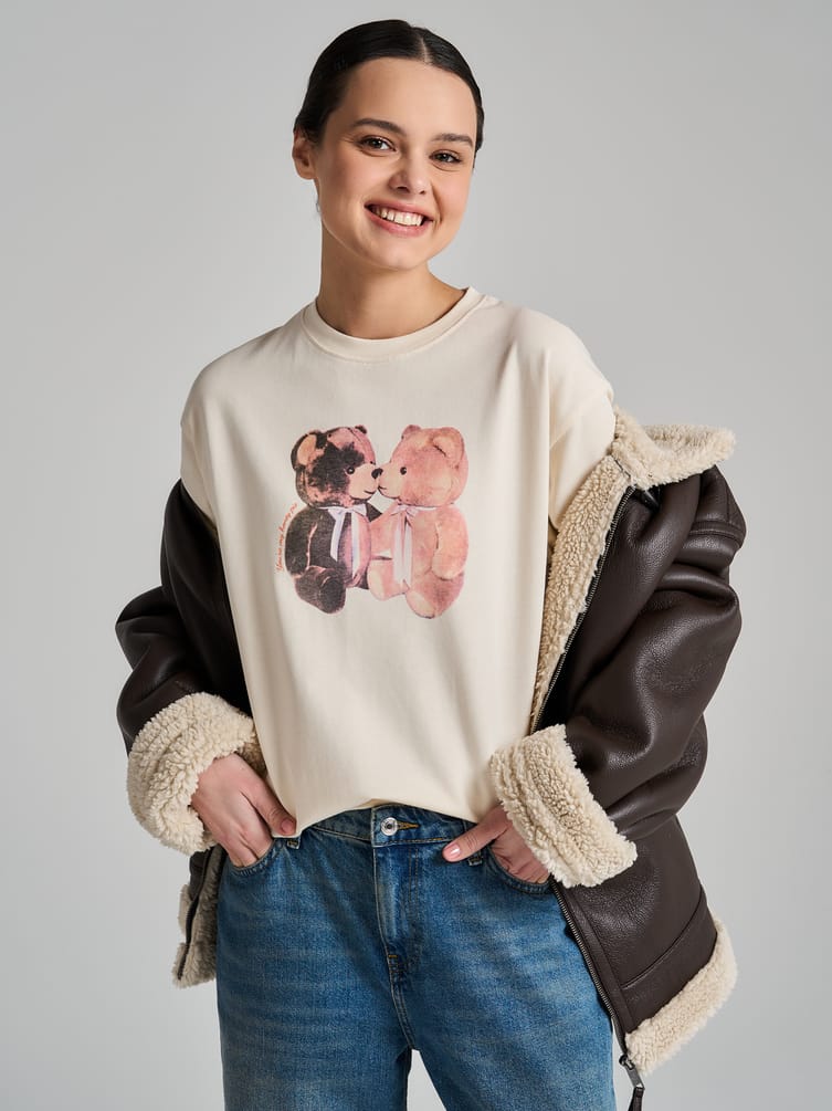 Футболка из хлопка с принтом