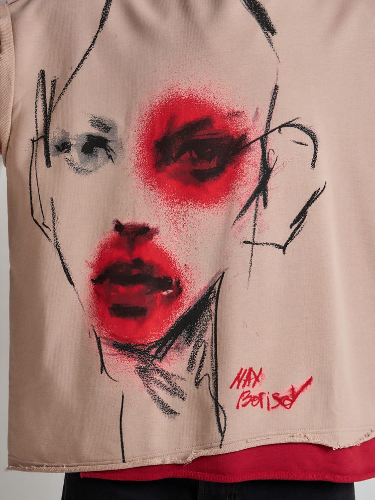 Свитшот оверсайз с принтом Макс Борисов