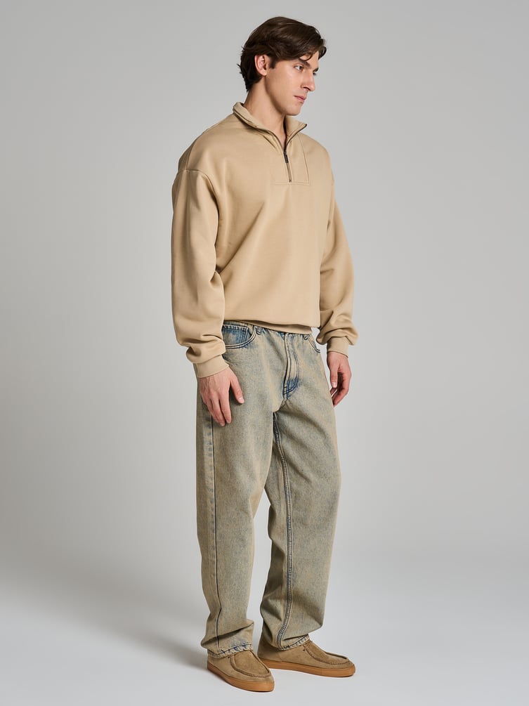 Утепленный свитшот Half zip с начесом