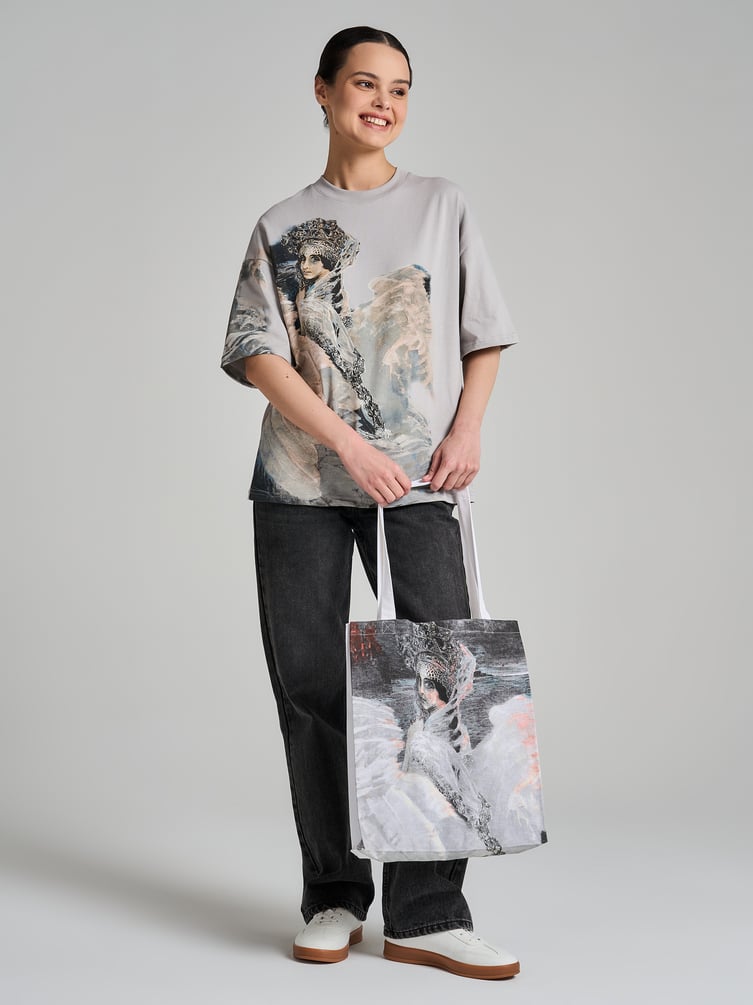 Сумка-шоппер с принтом картин Третьяковской галереи