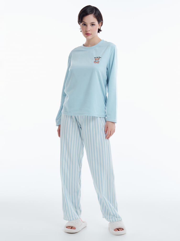 Плюшевая пижама с вышивкой плюшевого мишки