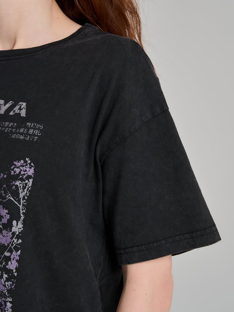 Футболка из хлопка с японским принтом