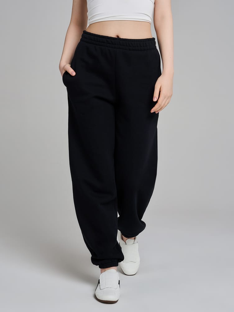 Утепленные брюки джоггеры с начесом