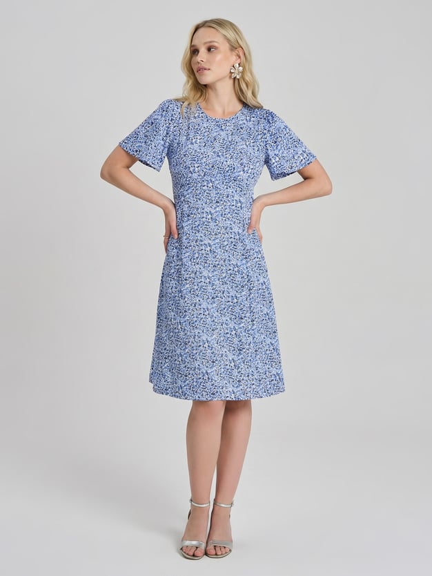 Миди платье крестьянка