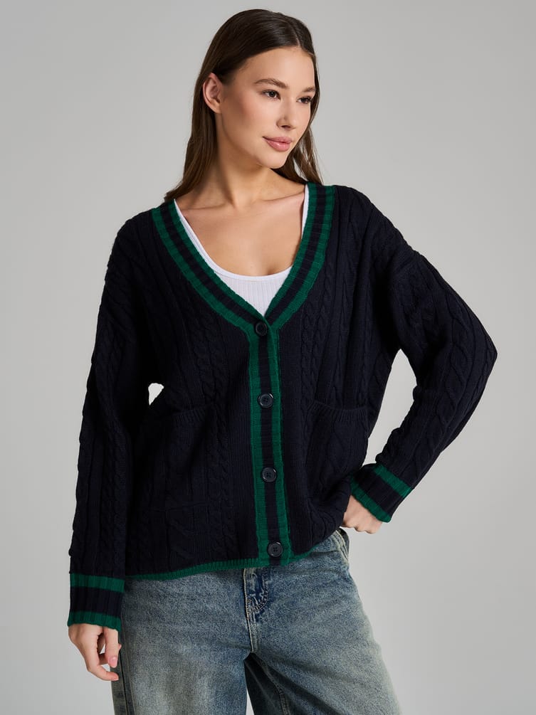 Кардиган вязаный оверсайз на пуговицах