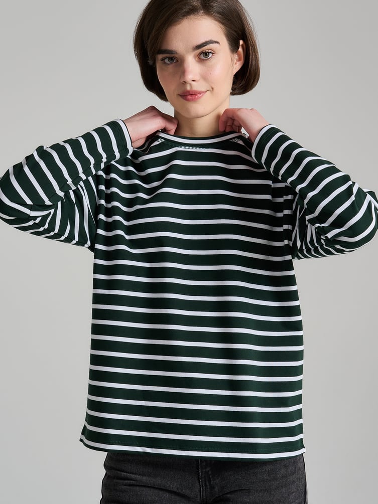 Полосатый лонгслив свободного кроя