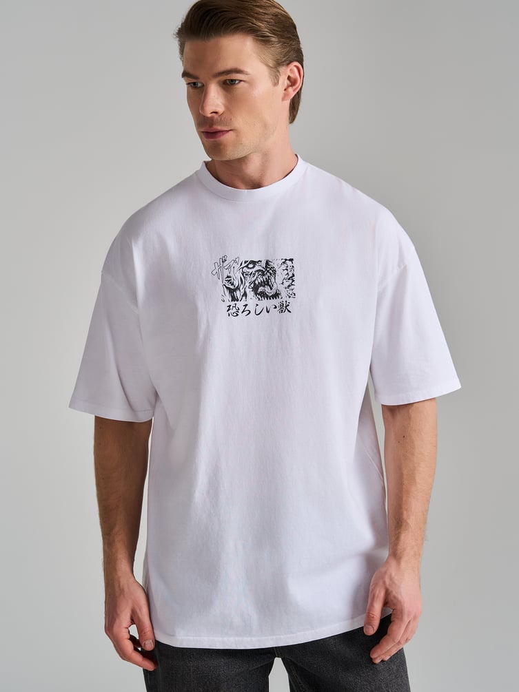 Футболка с принтом аниме монстра