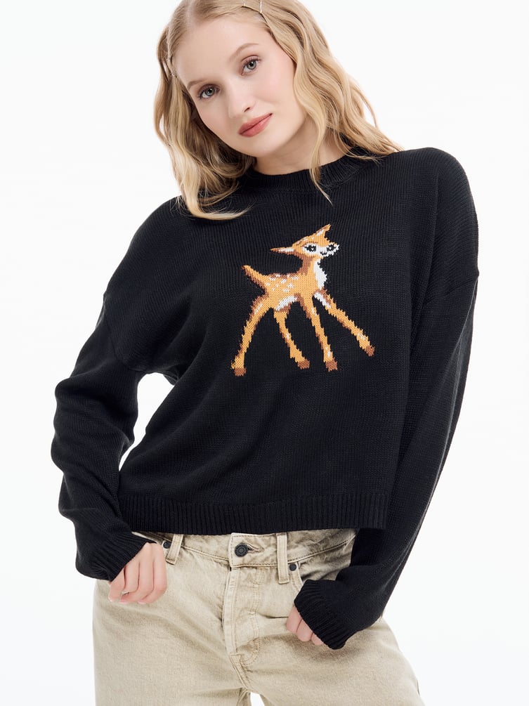 Джемпер трикотажный с принтом