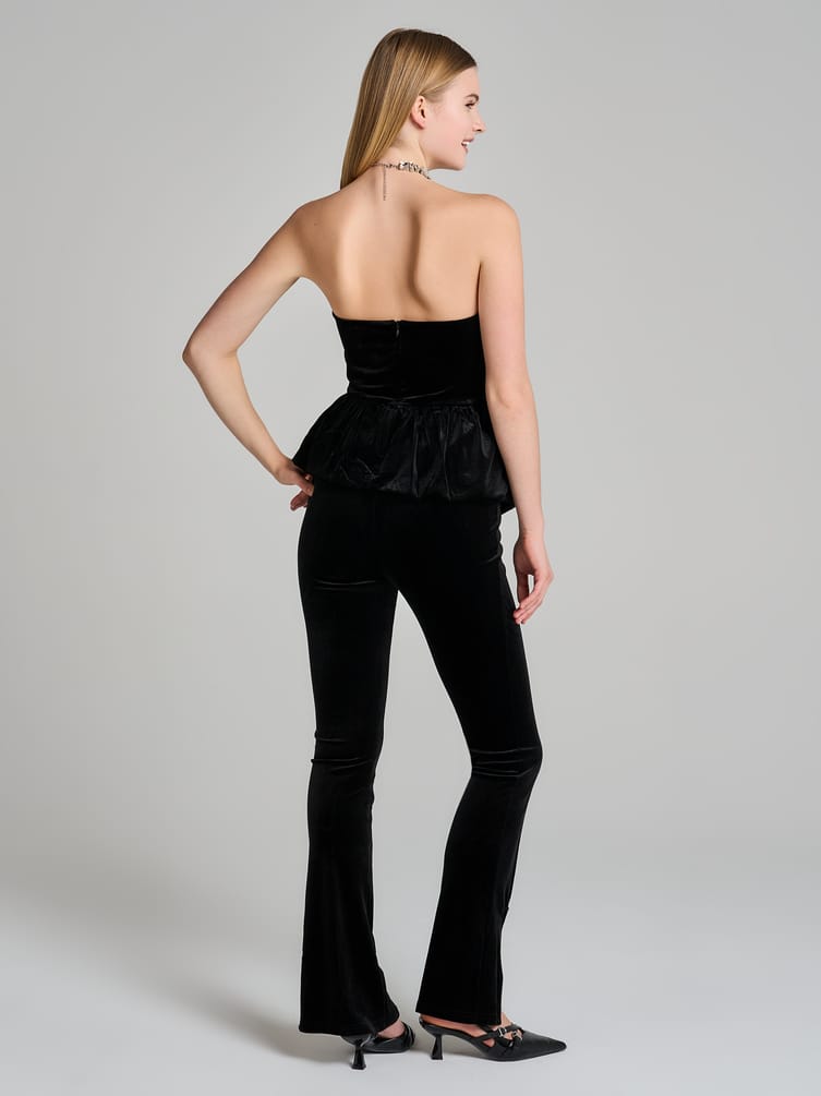 Корсет бархатный нарядный с баской