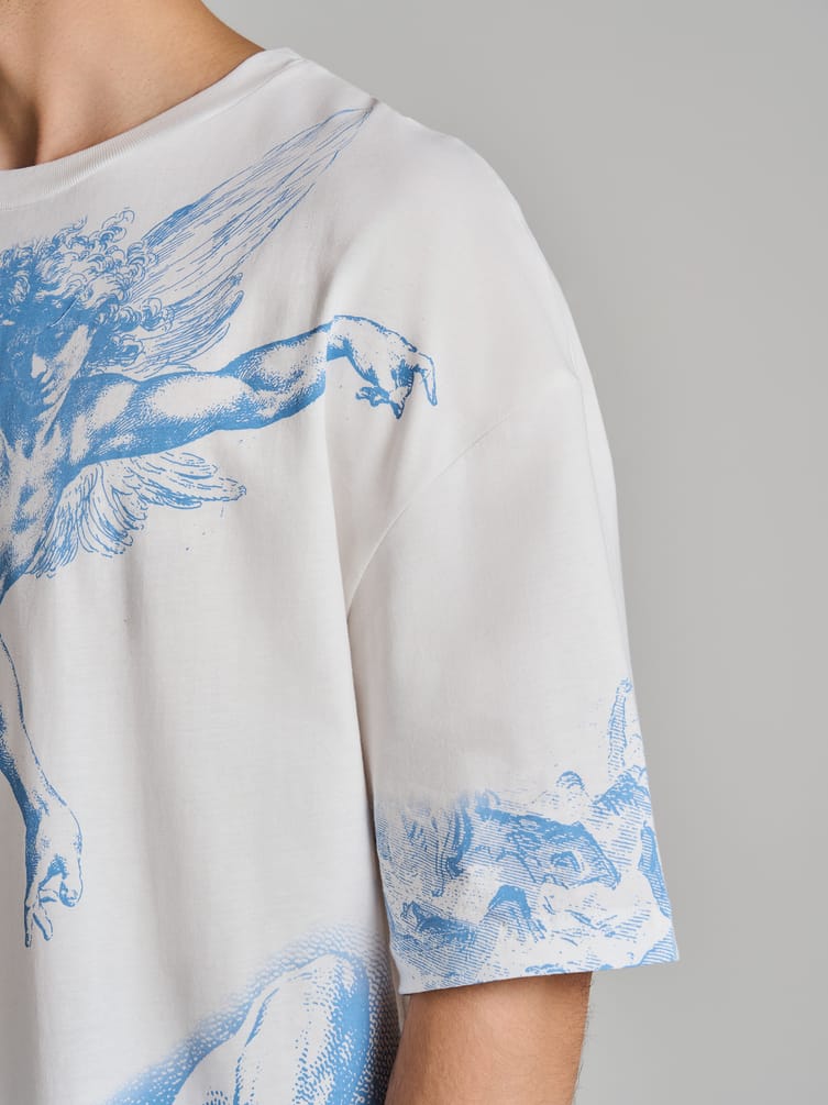 Футболка из хлопка с принтом ангела