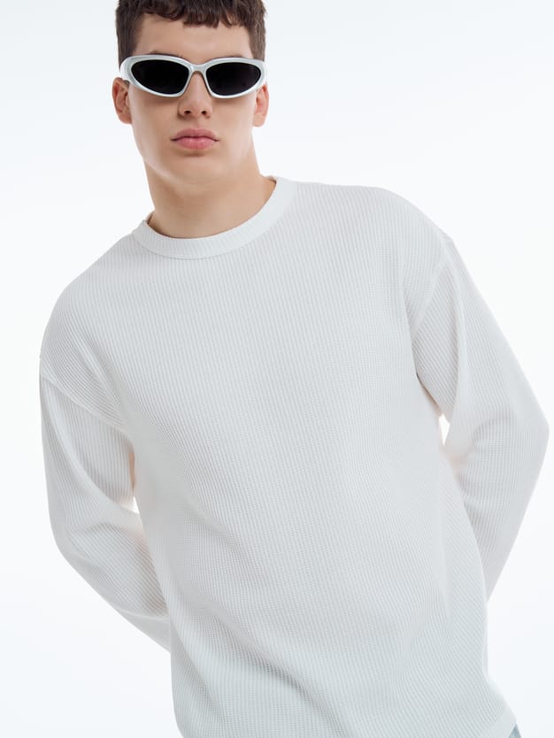 Лонгслив базовый вафельный