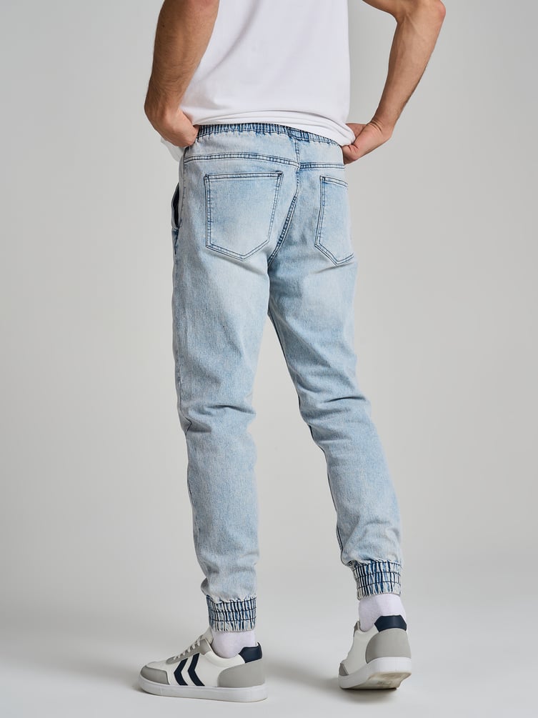 Джинсы джоггеры на резинке