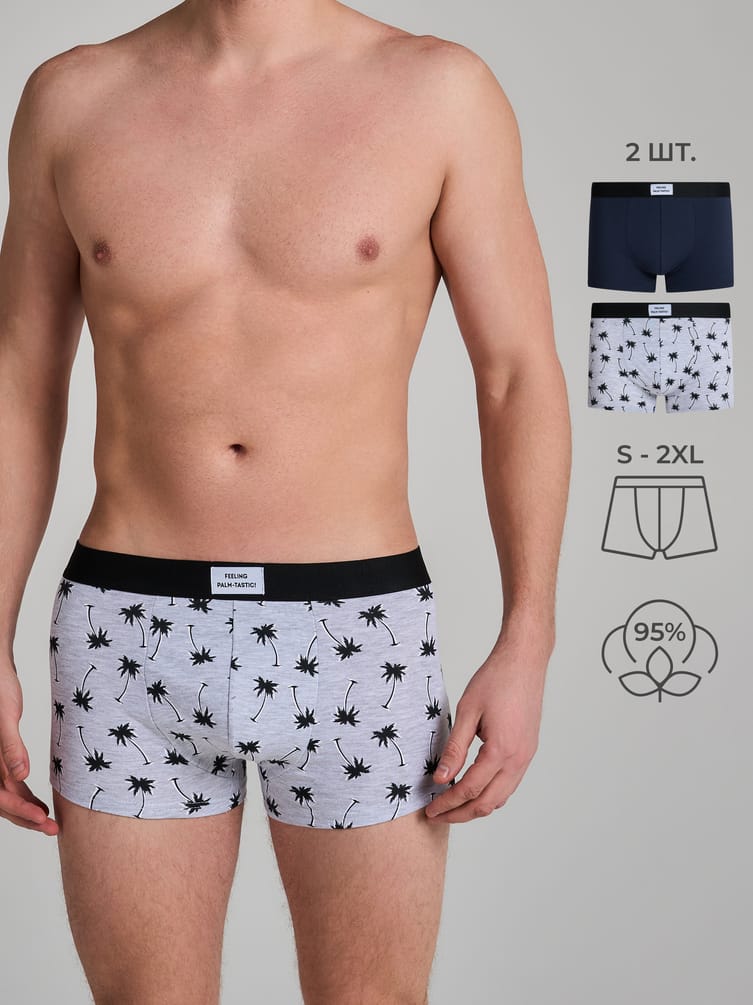 Трусы-боксеры - 2 шт. с принтом пальм