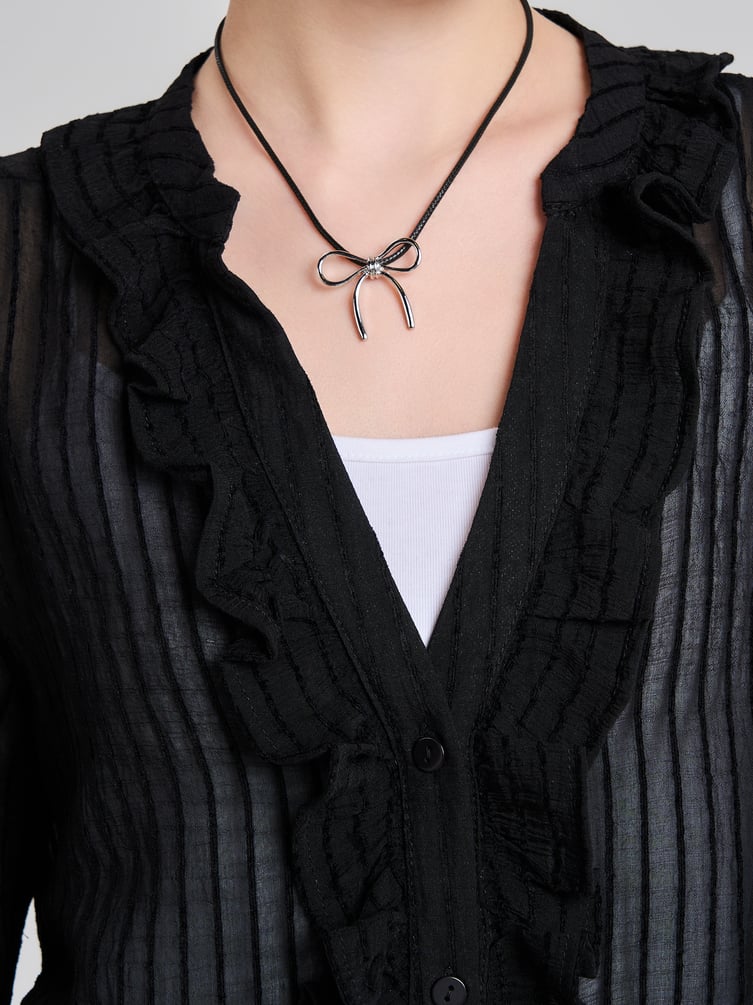 Рубашка шифоновая с воланами