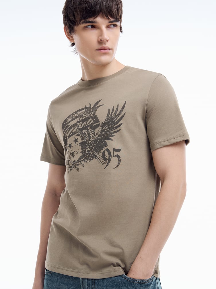 Футболка из хлопка с принтом орла