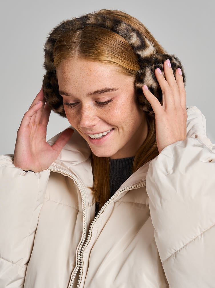 Леопардовые наушники утепленный