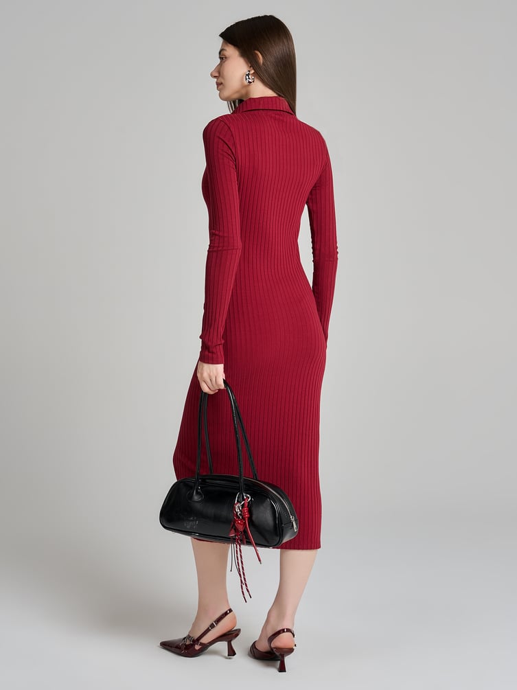 Платье офисное миди на пуговицах