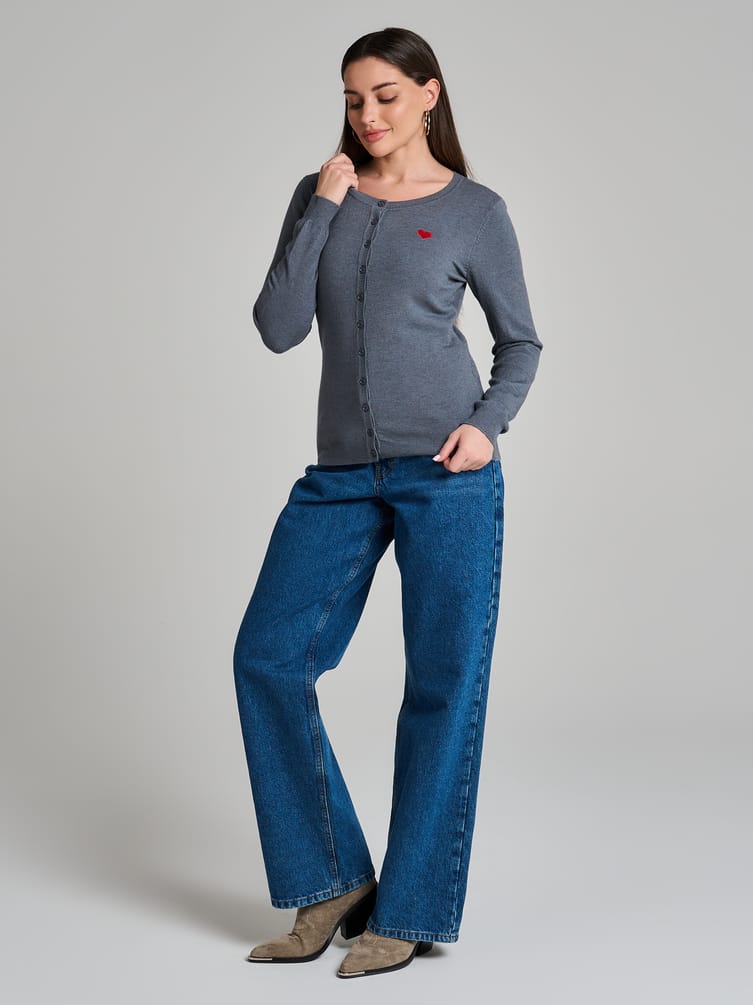 Кардиган на пуговицах с вышивкой