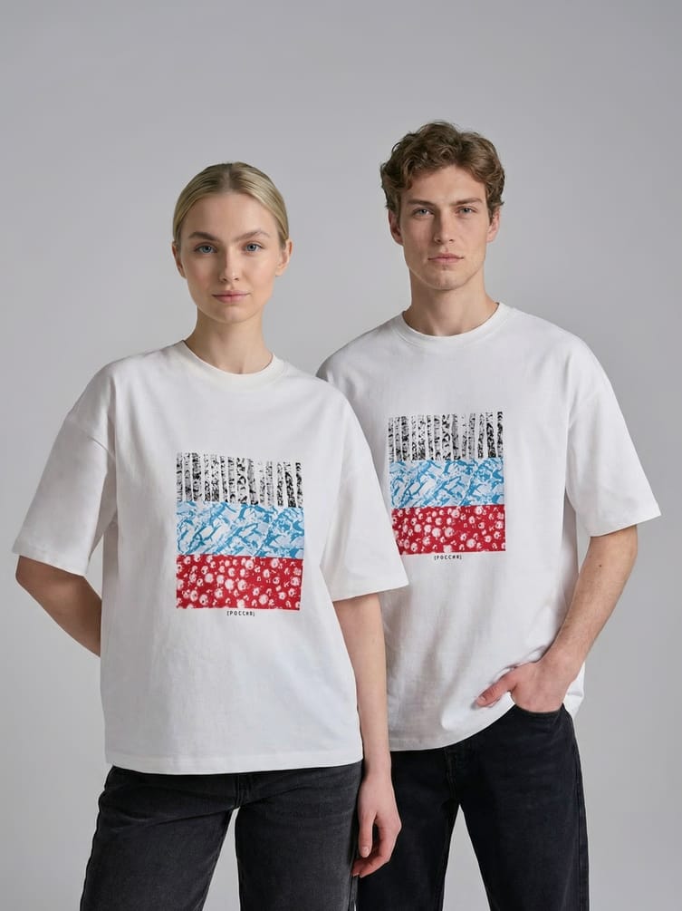 Футболка оверсайз с принтом Russian Vibes