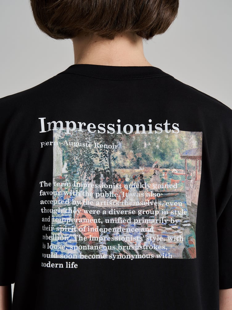 Футболка из хлопка с принтом на спине