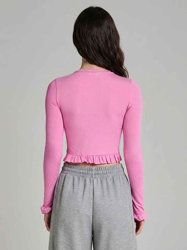 Кардиган укороченный с рюшами