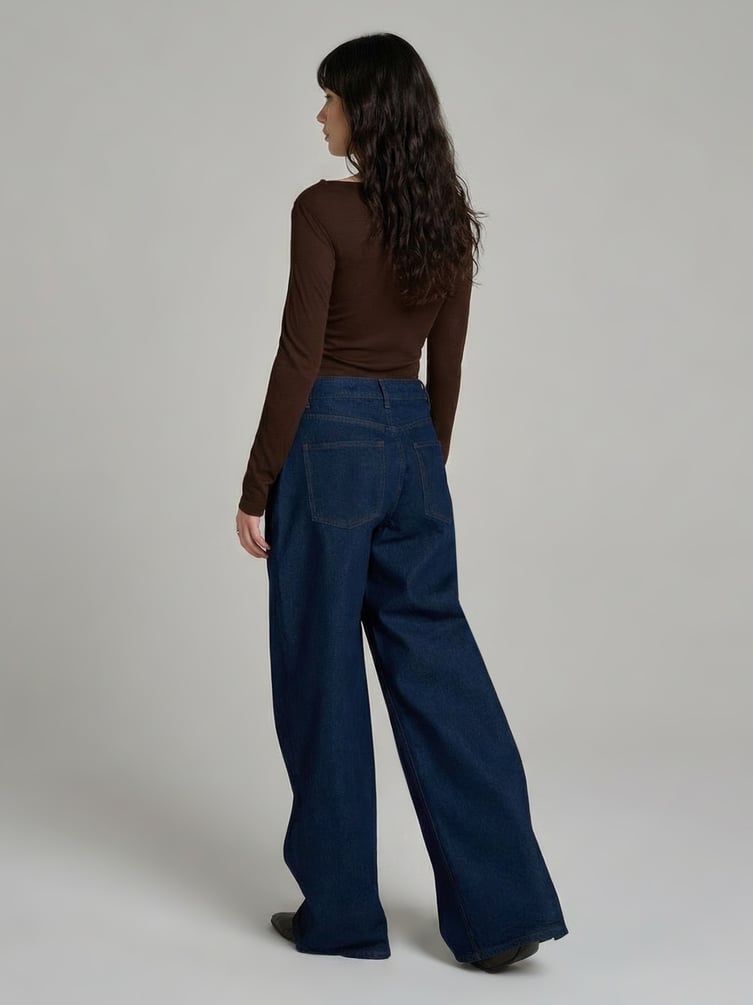 Джинсы широкие палаццо