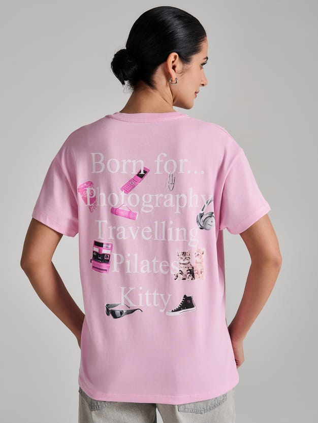 Футболка оверсайз с принтом на спине