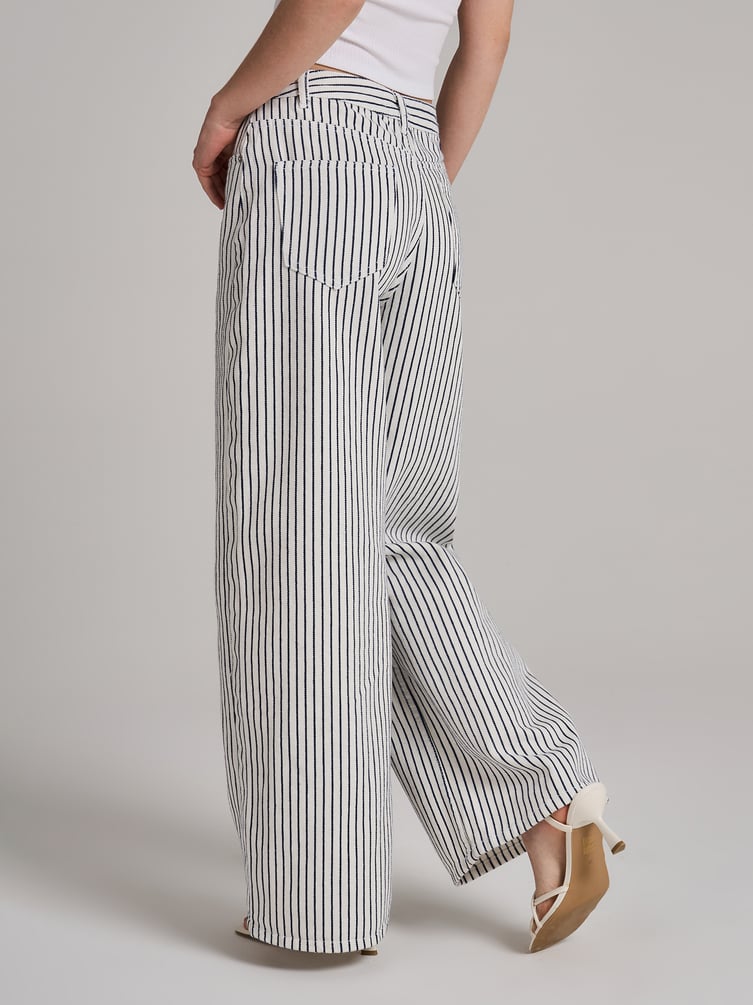 Джинсы широкие в полоску