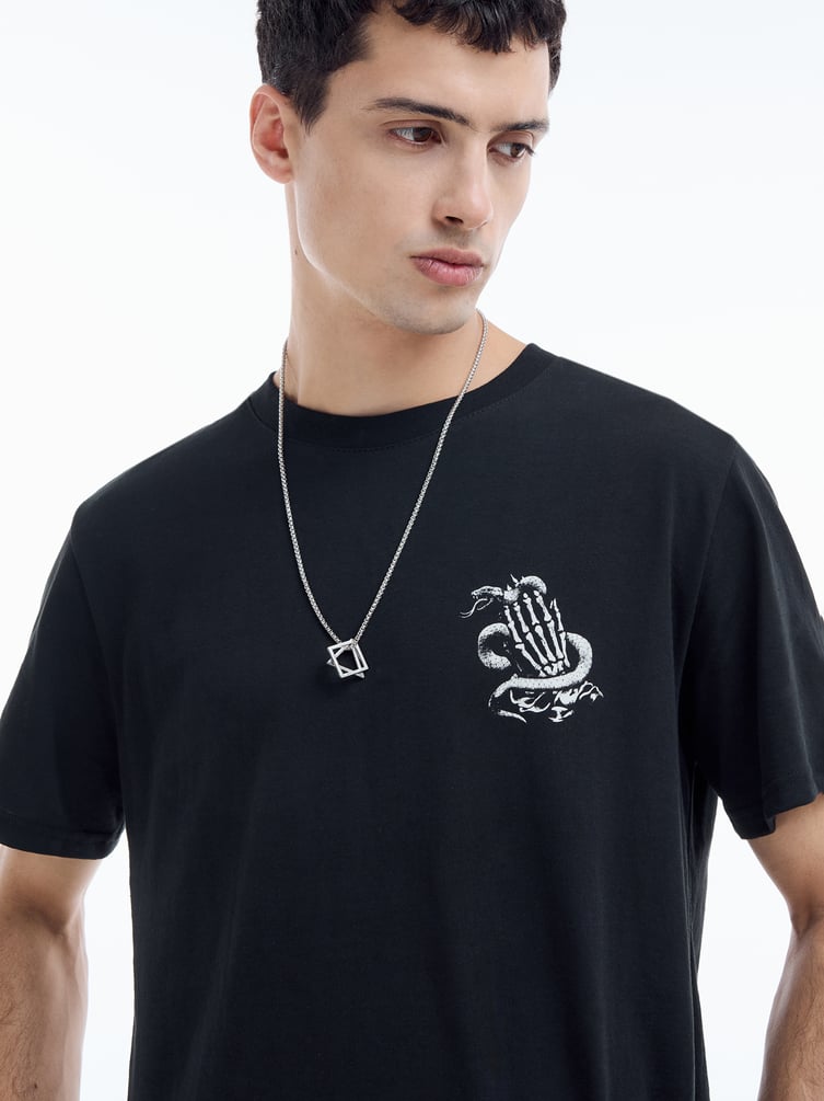 Футболка хлопковая с принтом змеи