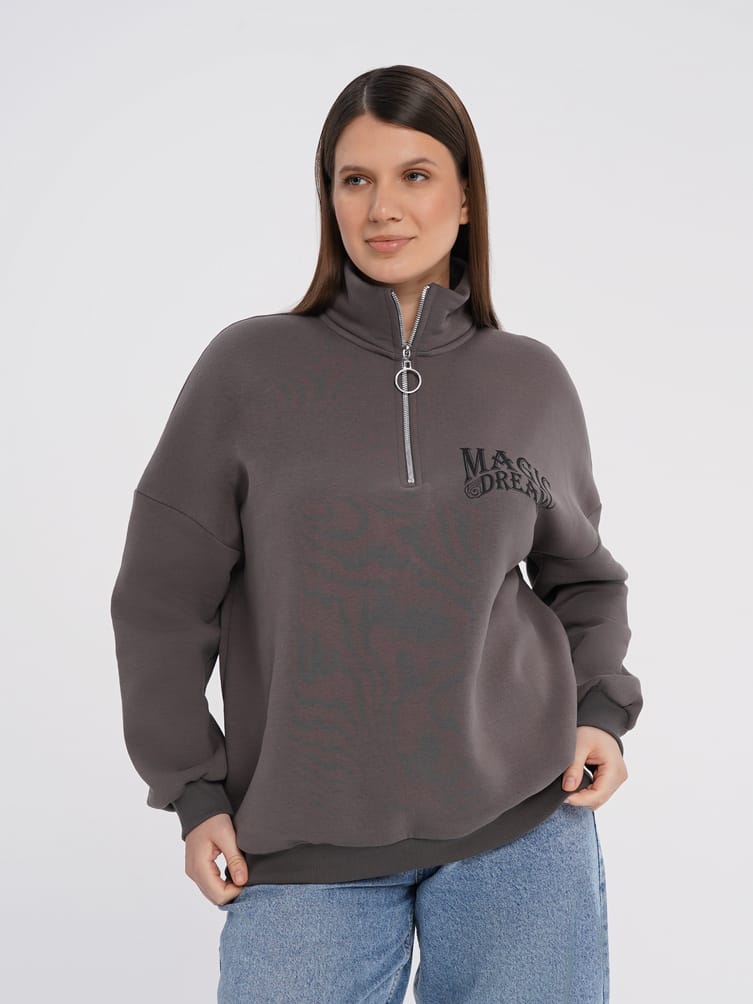 Толстовка олимпийка Plus Size с надписью