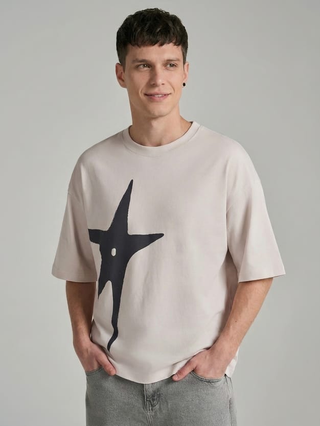 Футболка оверсайз с принтом звезды