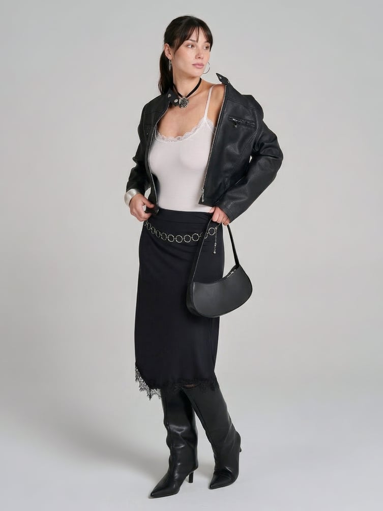 Боди-майка с кружевом