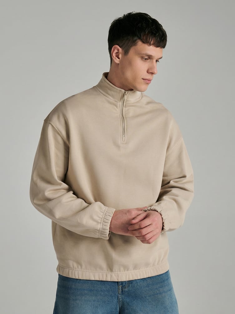 Утепленная толстовка с высоким горлом и начесом