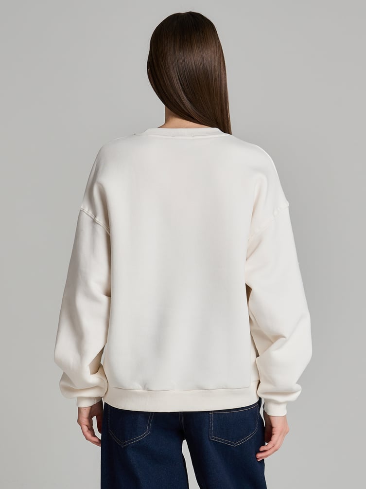 Утепленный свитшот с принтом и начёсом