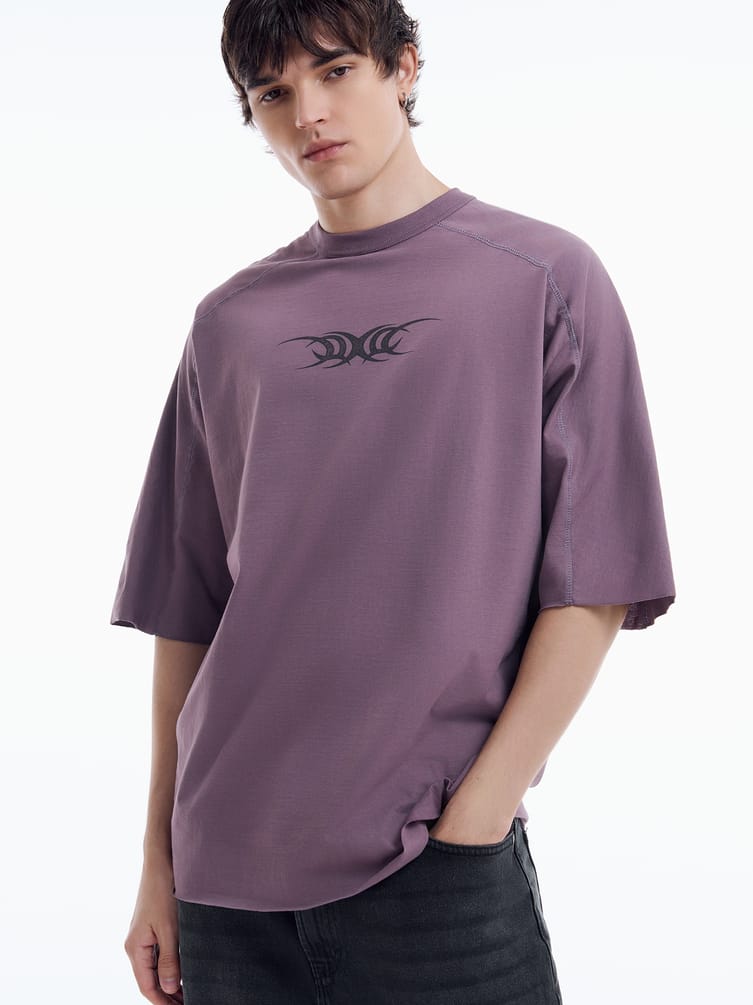 Футболка оверсайз с принтом дрейн