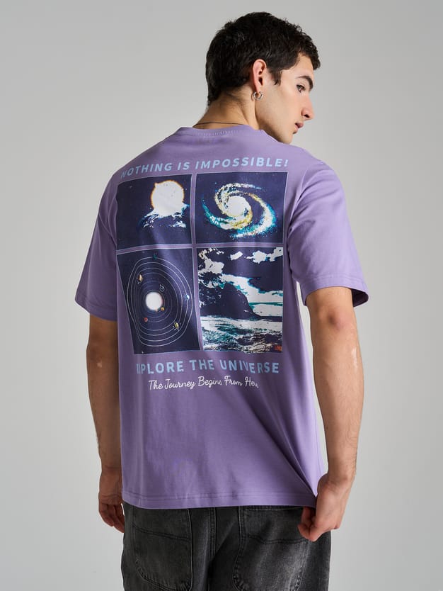 Футболка оверсайз с принтом на спине