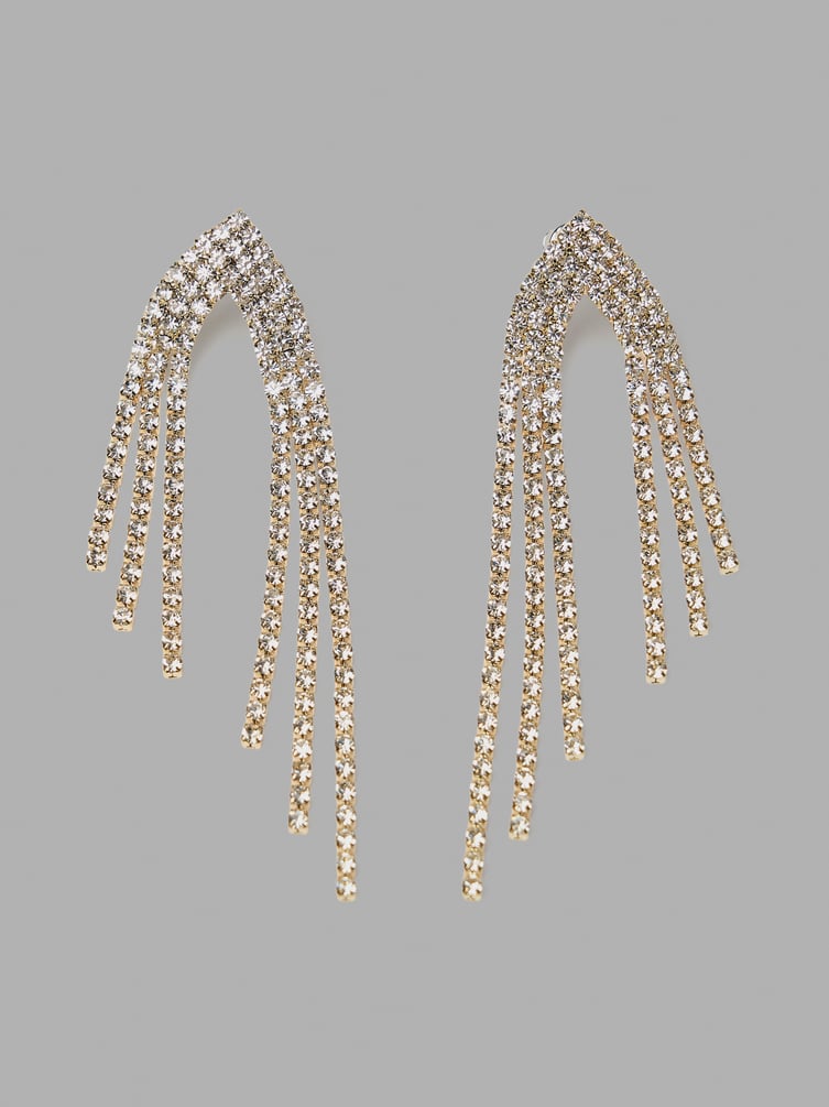 Серьги длинные со стразами