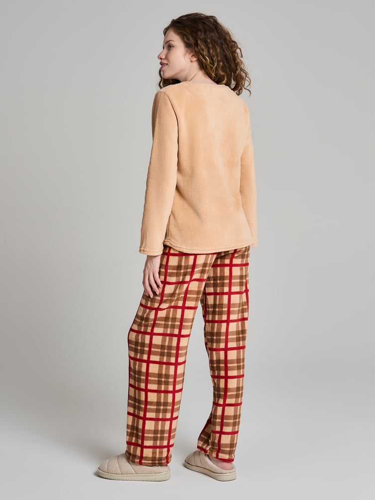 Пижама теплая новогодняя с оленем