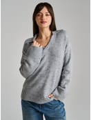 Вязаный пуловер с воротником