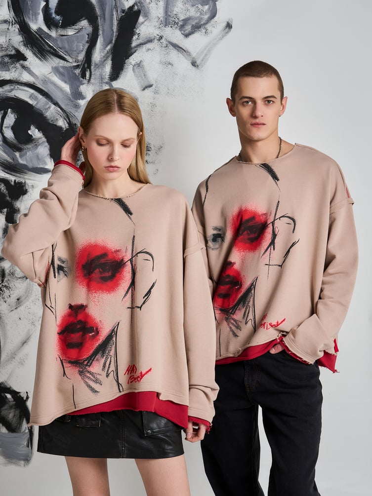 Свитшот оверсайз с принтом Макс Борисов