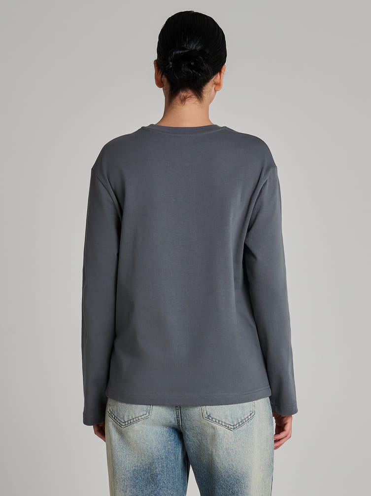 Лонгслив оверсайз с принтом