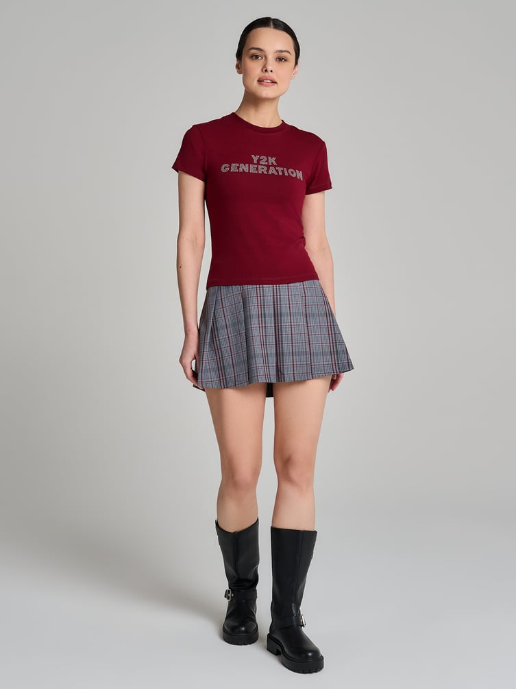 Футболка из хлопка с надписью из страз