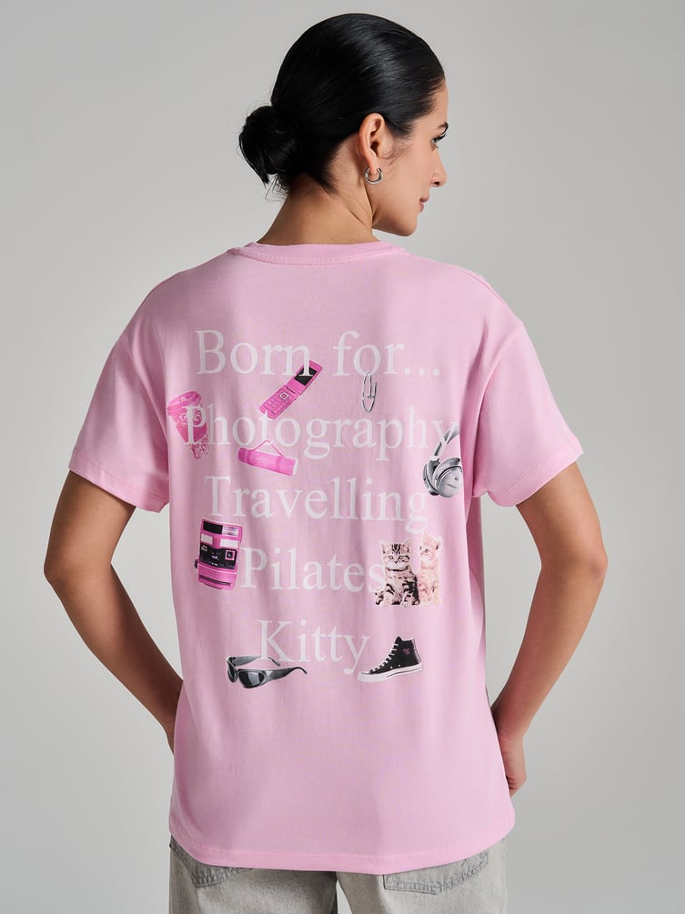 Футболка оверсайз с принтом на спине