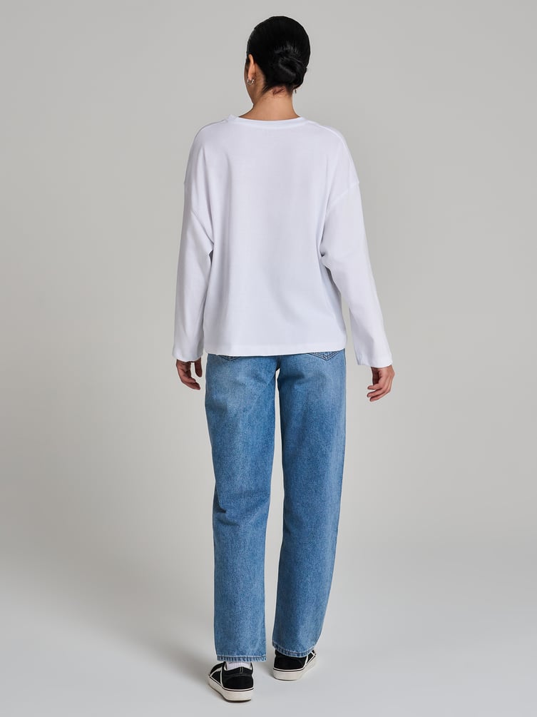 Лонгслив оверсайз хлопковый с надписью