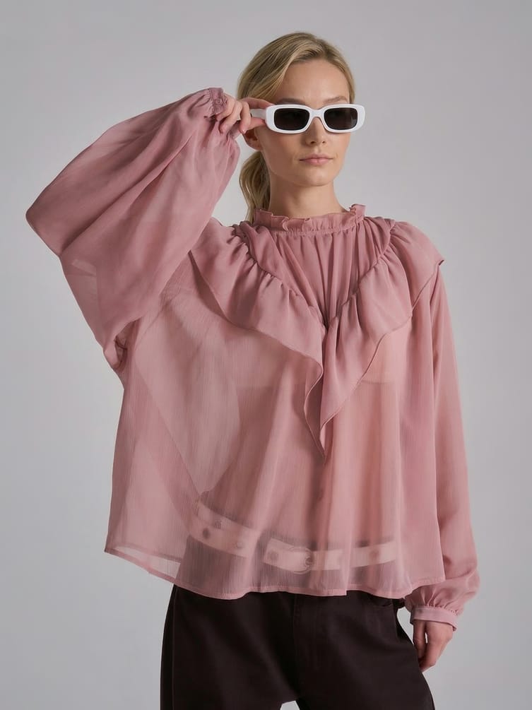 Блузка бохо с рюшами
