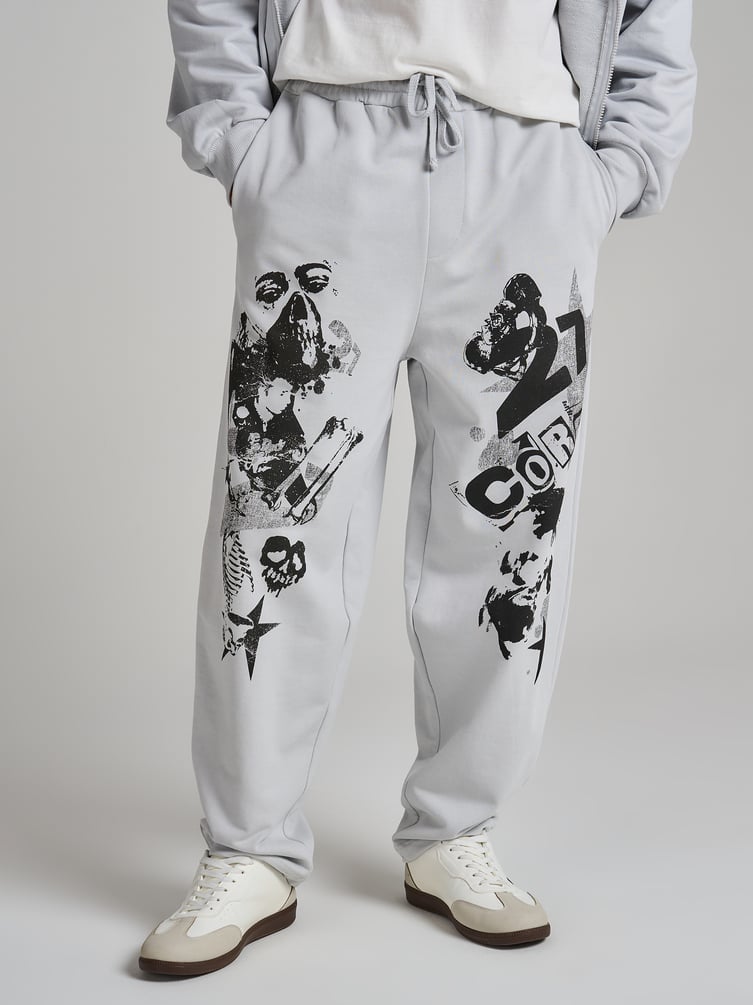 Брюки спортивные с принтом