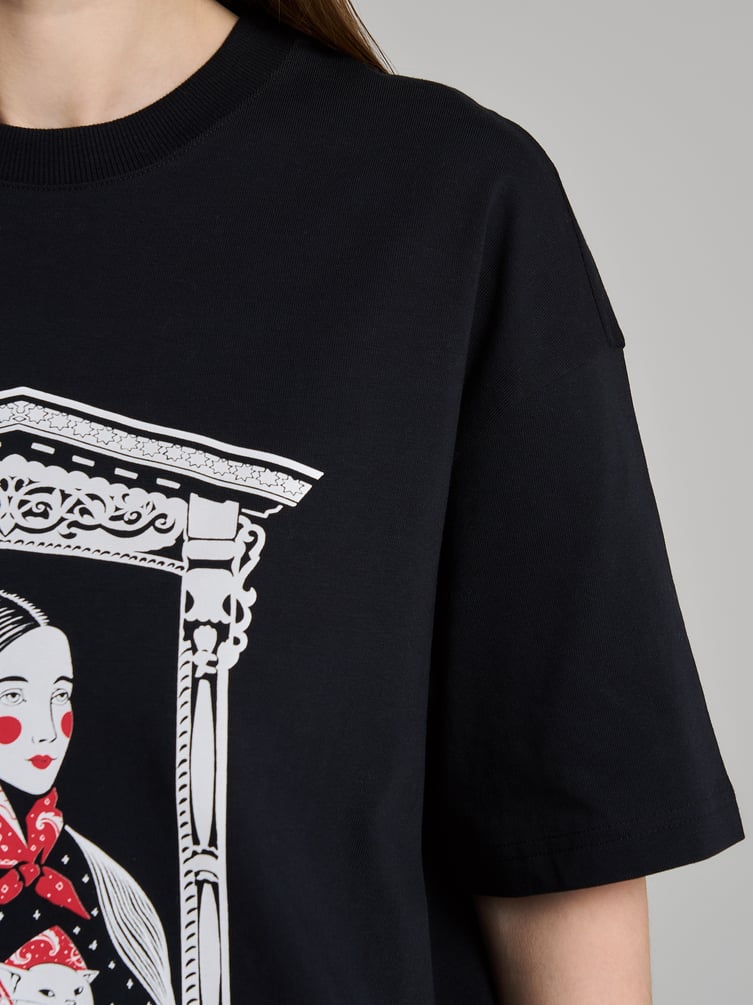 Футболка оверсайз с принтом Russian Vibes