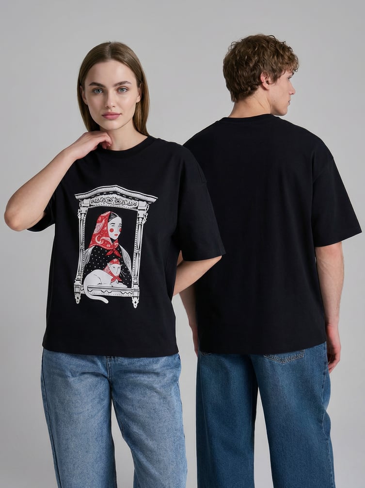 Футболка оверсайз с принтом Russian Vibes