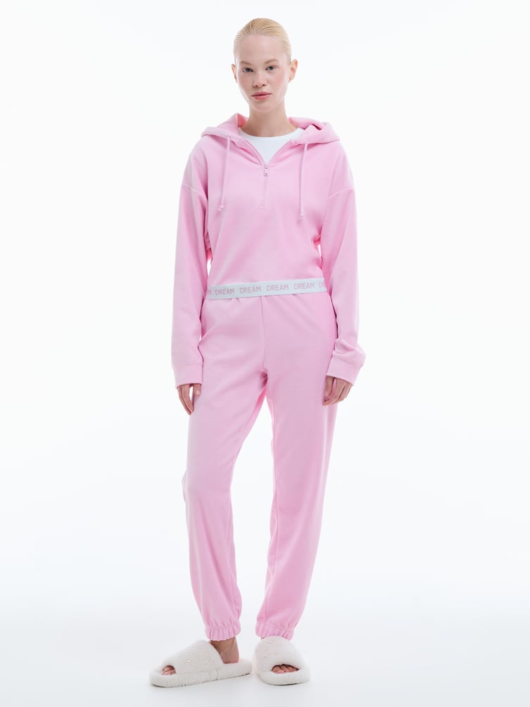 Домашняя велюровая Half zip толстовка
