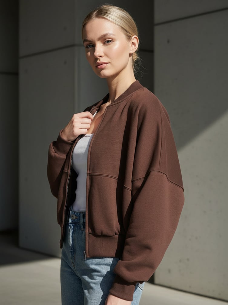 Толстовка бомбер укороченная